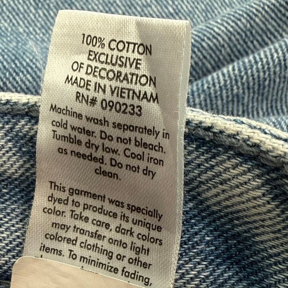 Pacsun 90s Butterfly Patch Light Wash Blue High Rise Straight Leg Jeans size 27 - Picture 3 of 12